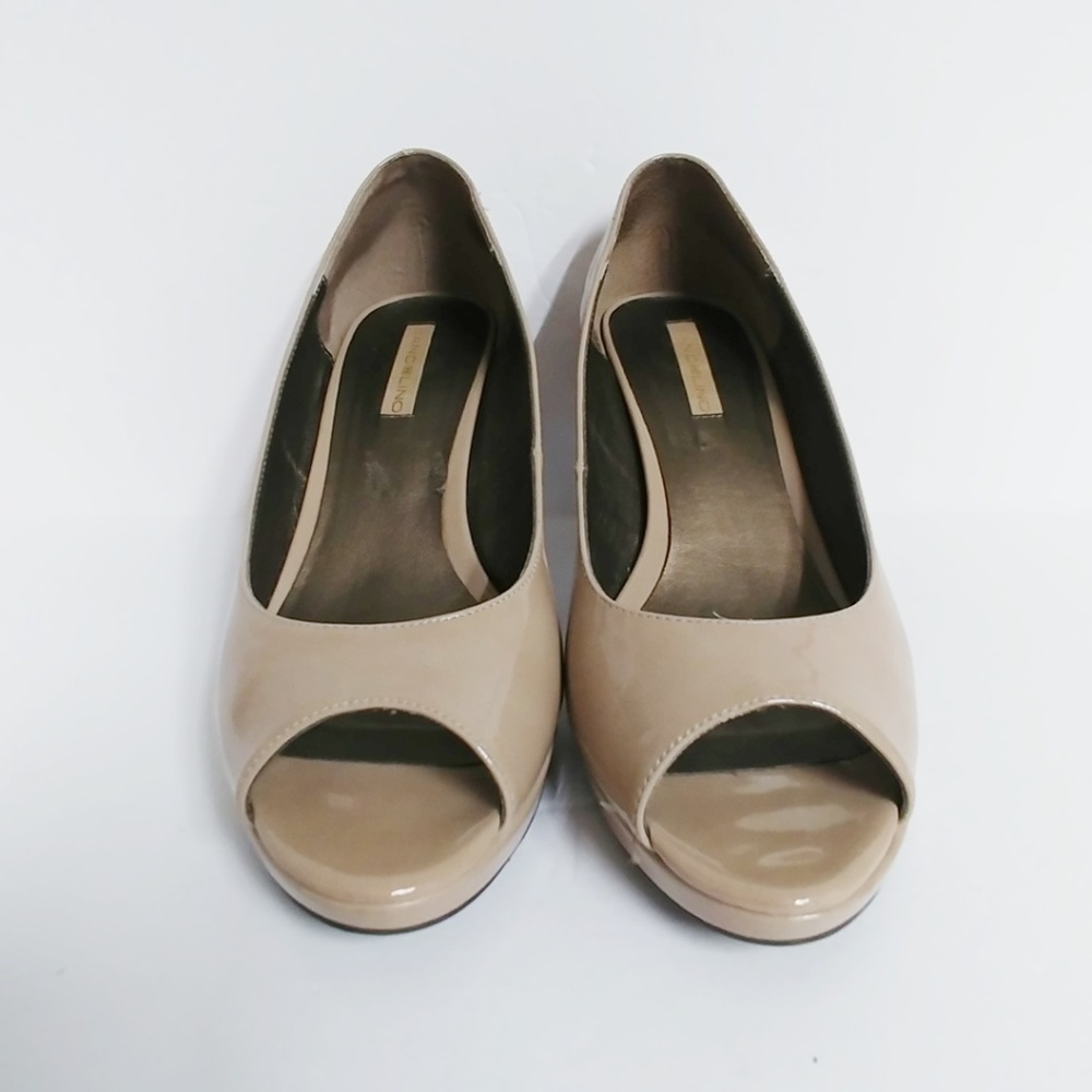 Bandolino Womens Shoes 10M tan heels pump open toe